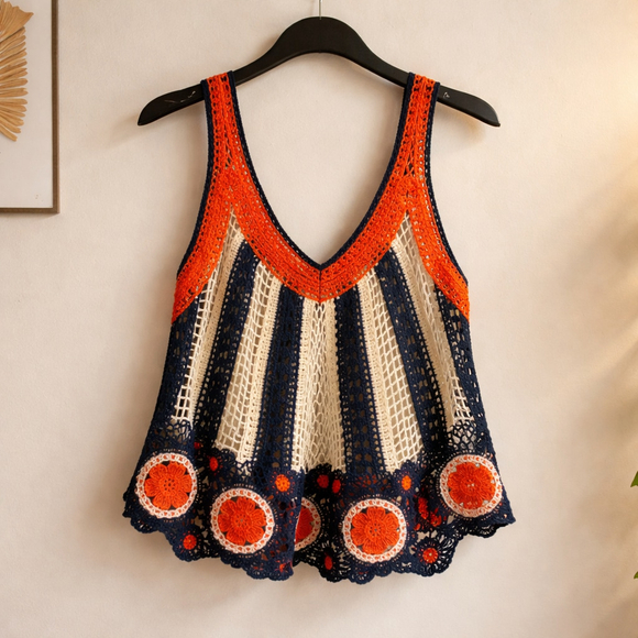 0084 POL ONE Crocheted Tank Top NWT - Picture 2 of 6